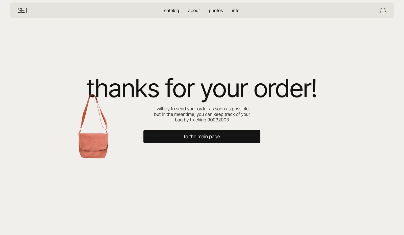 SET thank-you page after order